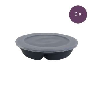 6 boîtes à compartiment avec couvercle de 1.5 litres